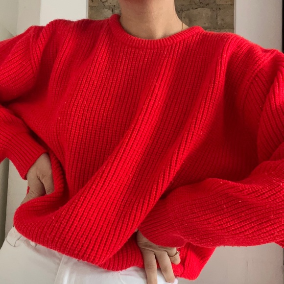 Sweaters - Vintage Bright Red Jumper